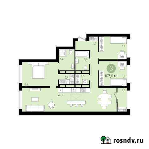 3-комнатная квартира, 107 м², 16/17 эт. на продажу в Сургуте Сургут - изображение 1