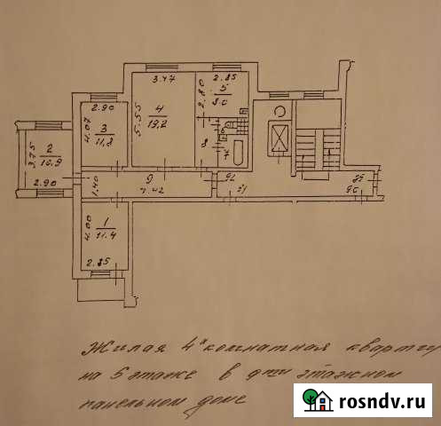 4-комнатная квартира, 78 м², 5/9 эт. на продажу в Россоши Россошь - изображение 1