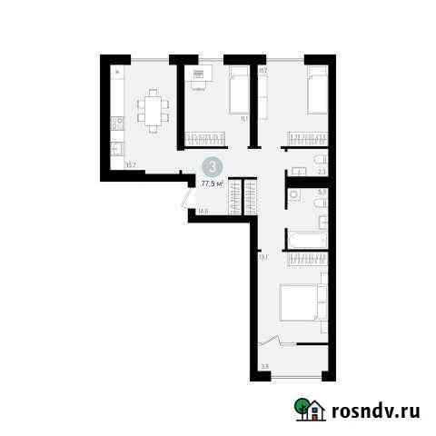 3-комнатная квартира, 77 м², 4/17 эт. на продажу в Сургуте Сургут