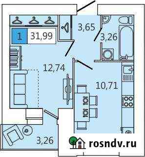 1-комнатная квартира, 32 м², 11/11 эт. на продажу в Северодвинске Северодвинск