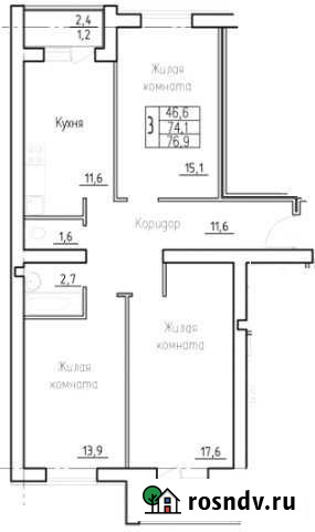 3-комнатная квартира, 75 м², 3/3 эт. на продажу в Калуге Калуга - изображение 1