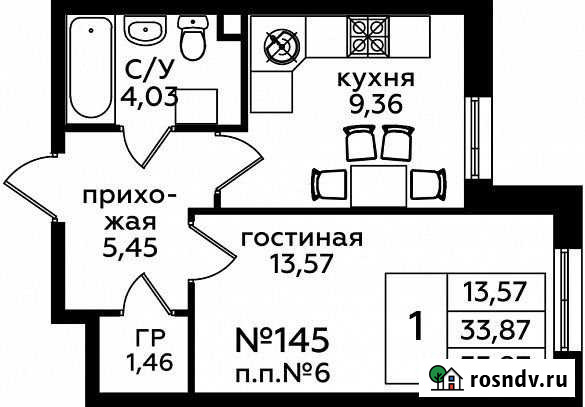 1-комнатная квартира, 33 м², 6/12 эт. на продажу в Ватутинках Ватутинки - изображение 1