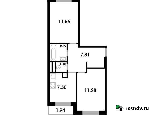 2-комнатная квартира, 43 м², 2/4 эт. на продажу в Лесном Городке Лесной Городок - изображение 1