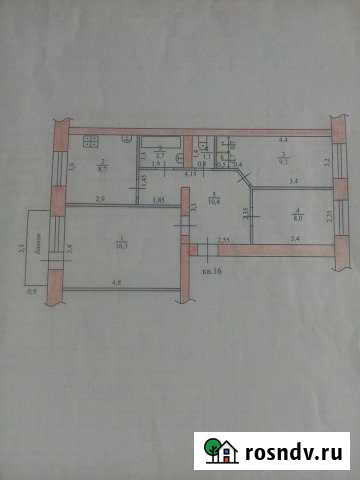 3-комнатная квартира, 57 м², 6/6 эт. на продажу в Мичуринске Мичуринск - изображение 1