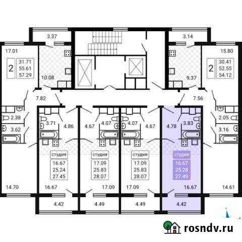 Квартира-студия, 27 м², 3/17 эт. на продажу в Домодедово Домодедово