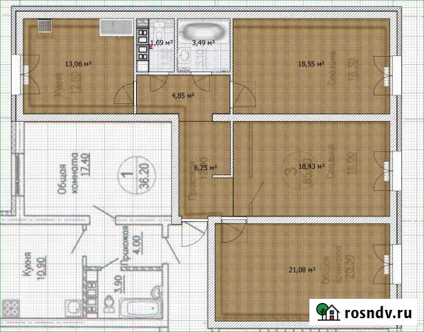 3-комнатная квартира, 84 м², 2/3 эт. на продажу в Лабытнанги Лабытнанги - изображение 1