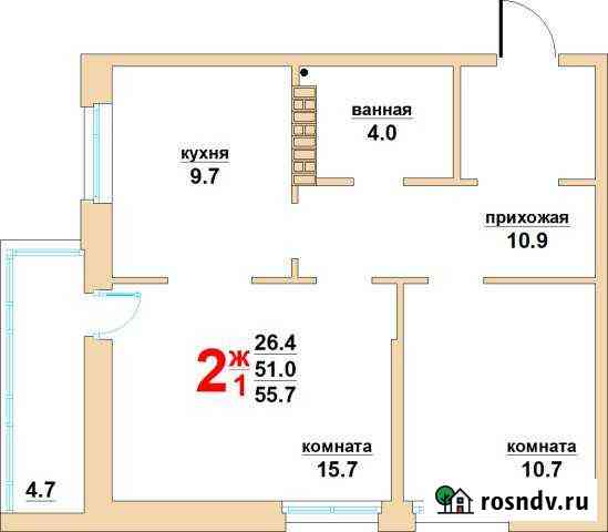 2-комнатная квартира, 55 м², 7/16 эт. на продажу в Верхней Пышме Верхняя Пышма
