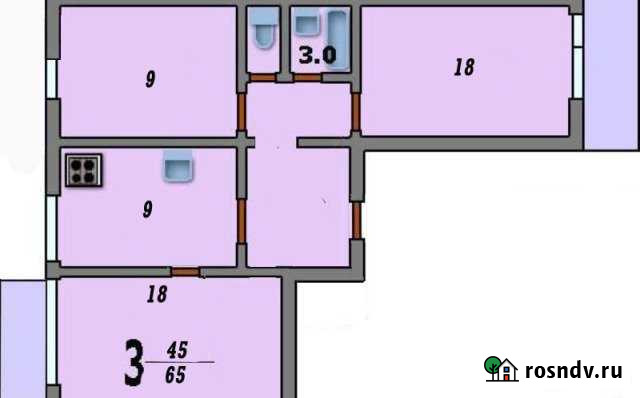 3-комнатная квартира, 65 м², 1/6 эт. на продажу в Строителе Тамбовской области Строитель - изображение 1