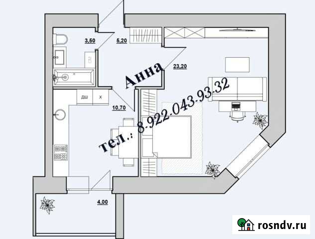 1-комнатная квартира, 42 м², 7/9 эт. на продажу в Тобольске Тобольск - изображение 1