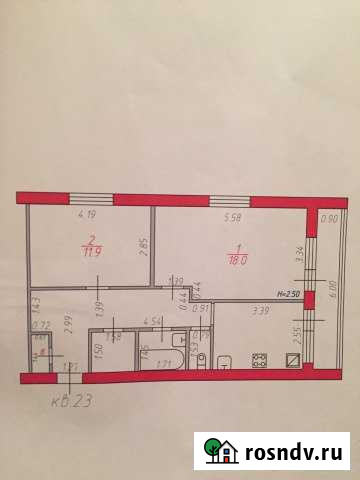 2-комнатная квартира, 53 м², 2/3 эт. на продажу в Суворове Суворов - изображение 1