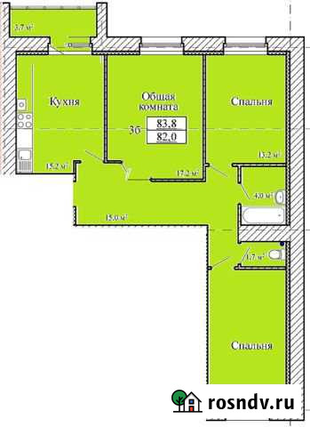 3-комнатная квартира, 83 м², 8/9 эт. на продажу в Тамбове Тамбов - изображение 1