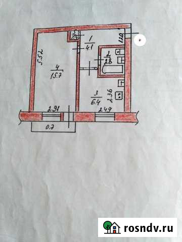 1-комнатная квартира, 30 м², 3/5 эт. на продажу в Старой Руссе Старая Русса - изображение 1