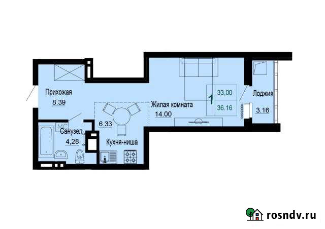 Квартира-студия, 36 м², 9/24 эт. на продажу в Самаре Самара - изображение 1