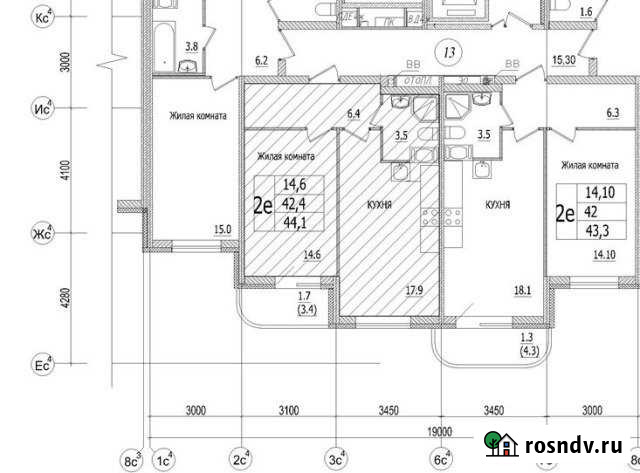 1-комнатная квартира, 44 м², 12/12 эт. на продажу в Буграх Бугры - изображение 1