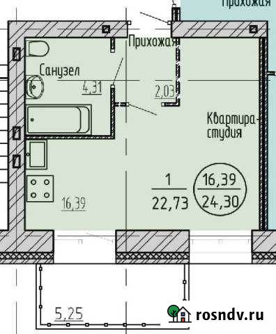 Квартира-студия, 24 м², 4/9 эт. на продажу в Хабаровске Хабаровск - изображение 1