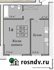 1-комнатная квартира, 43 м², 4/9 эт. на продажу в Красненькой Красненькая - изображение 1