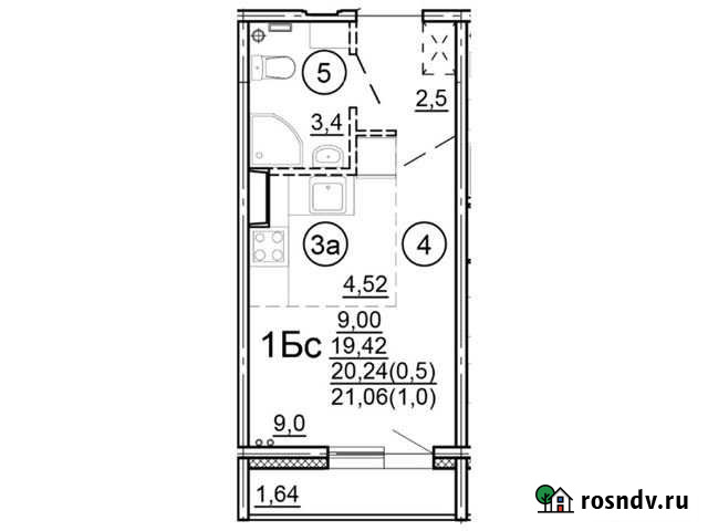 Квартира-студия, 21 м², 6/17 эт. на продажу в Твери Тверь - изображение 1