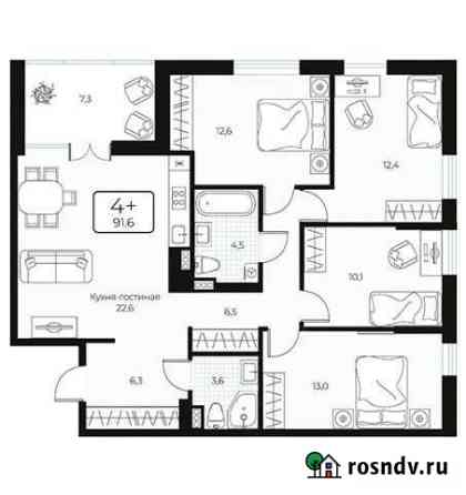 4-комнатная квартира, 91 м², 7/24 эт. на продажу в Тюмени Тюмень