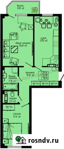 2-комнатная квартира, 58 м², 9/10 эт. на продажу в Алуште Алушта - изображение 1