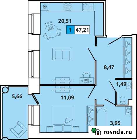 1-комнатная квартира, 47 м², 1/5 эт. на продажу в Северодвинске Северодвинск - изображение 1