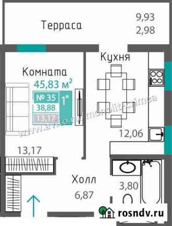 1-комнатная квартира, 38 м², 5/15 эт. на продажу в Симферополе Симферополь