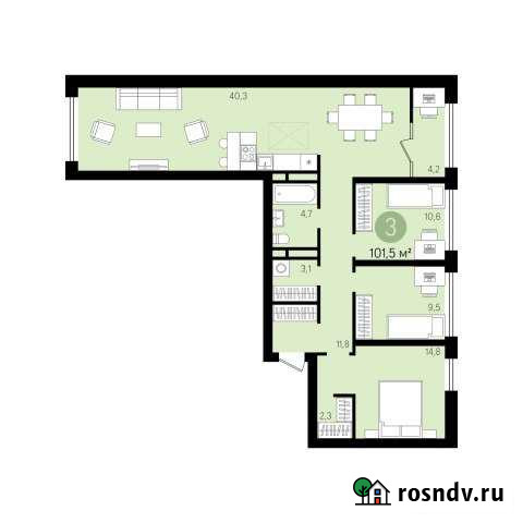 3-комнатная квартира, 101 м², 16/17 эт. на продажу в Сургуте Сургут - изображение 1