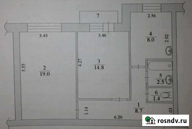 2-комнатная квартира, 54 м², 2/3 эт. на продажу в Калаче-на-Дону Калач-на-Дону - изображение 1