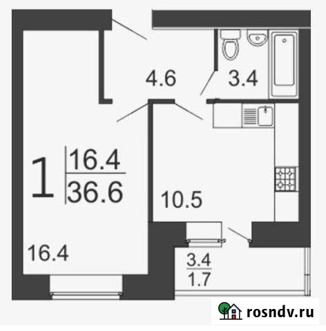 1-комнатная квартира, 36 м², 2/10 эт. на продажу в Засечном Засечное - изображение 1