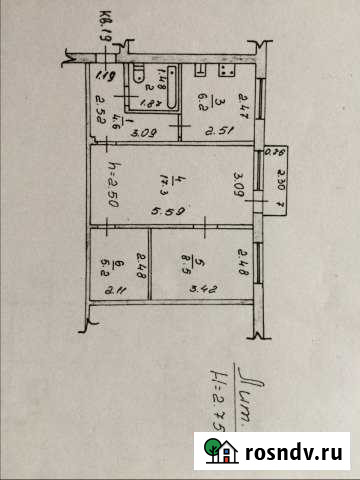 2-комнатная квартира, 44 м², 5/5 эт. на продажу в Ужуре Ужур - изображение 1