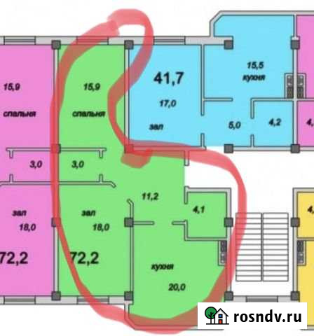 2-комнатная квартира, 72 м², 4/5 эт. на продажу в Яблоновском Яблоновский - изображение 1