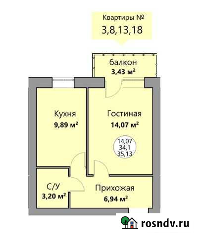 1-комнатная квартира, 35 м², 2/4 эт. на продажу в Горячем Ключе Горячий Ключ - изображение 1
