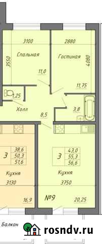 3-комнатная квартира, 55 м², 2/3 эт. на продажу в Волгодонске Волгодонск - изображение 1