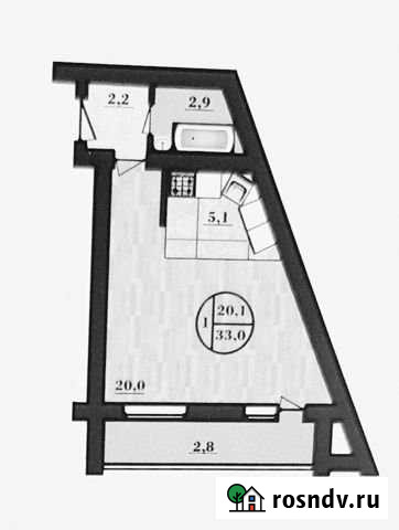 Квартира-студия, 33 м², 6/9 эт. на продажу в Нефтекамске Нефтекамск - изображение 1