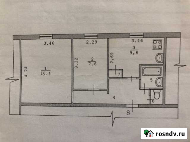2-комнатная квартира, 44 м², 1/2 эт. на продажу в Мегионе Мегион - изображение 1