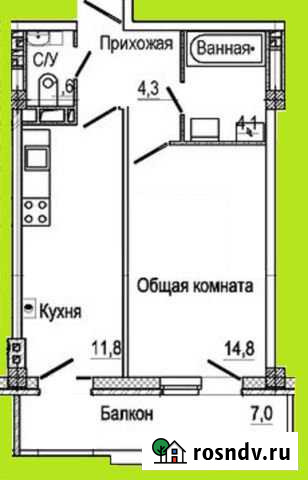 1-комнатная квартира, 40 м², 3/7 эт. на продажу в Аксае Ростовской области Аксай - изображение 1