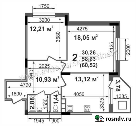 2-комнатная квартира, 60 м², 4/17 эт. на продажу в Коврове Ковров - изображение 1