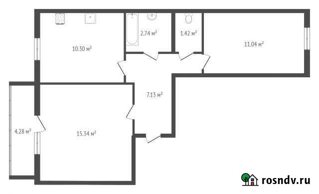 2-комнатная квартира, 49 м², 2/4 эт. на продажу в Ишиме Ишим - изображение 1