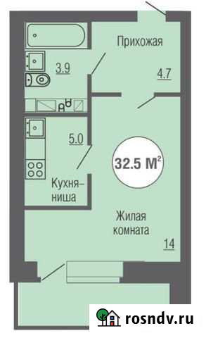 Квартира-студия, 32 м², 13/16 эт. на продажу в Липецке Липецк - изображение 1