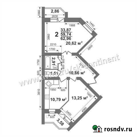 2-комнатная квартира, 63 м², 2/5 эт. на продажу в Коврове Ковров - изображение 1