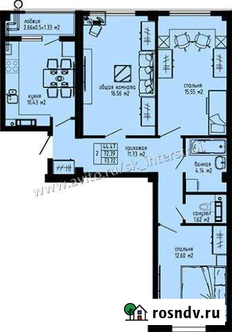 3-комнатная квартира, 73 м², 1/10 эт. на продажу в Алуште Алушта - изображение 1