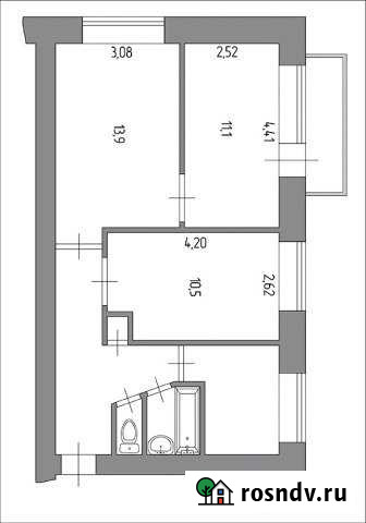 3-комнатная квартира, 53 м², 3/5 эт. на продажу в Лысьве Лысьва - изображение 1