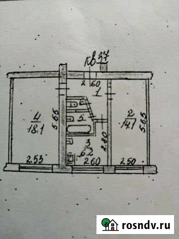 2-комнатная квартира, 46 м², 1/5 эт. на продажу в Борисоглебске Борисоглебск - изображение 1