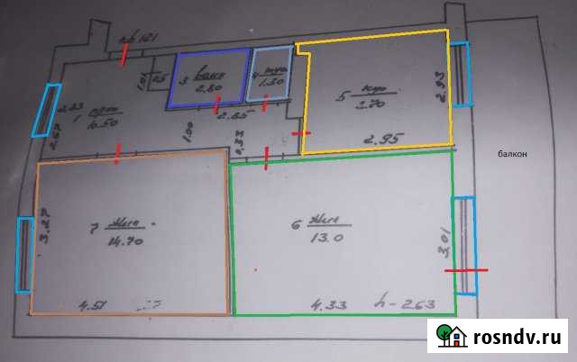 2-комнатная квартира, 52 м², 9/9 эт. на продажу в Мелеузе Мелеуз - изображение 1