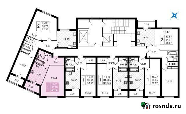 1-комнатная квартира, 40 м², 17/17 эт. на продажу в Домодедово Домодедово - изображение 1