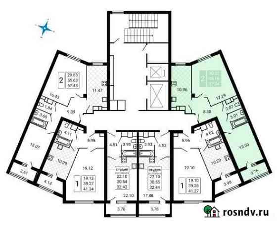 2-комнатная квартира, 57 м², 14/17 эт. на продажу в Домодедово Домодедово