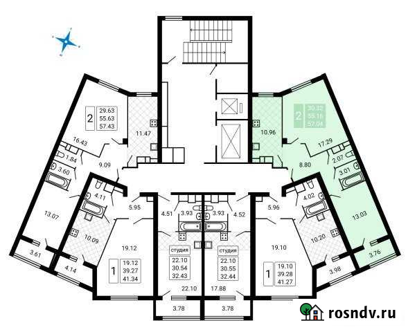 2-комнатная квартира, 57 м², 14/17 эт. на продажу в Домодедово Домодедово - изображение 1