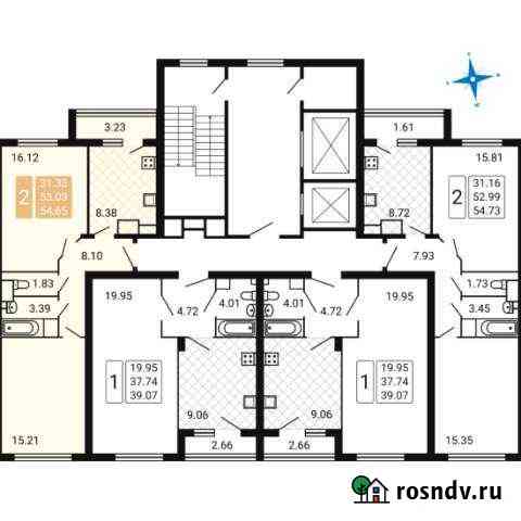 2-комнатная квартира, 54 м², 16/17 эт. на продажу в Домодедово Домодедово