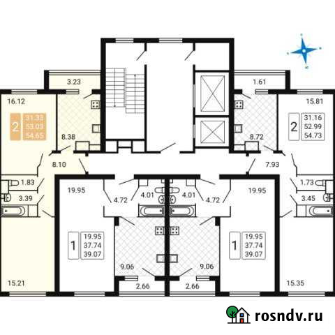 2-комнатная квартира, 54 м², 16/17 эт. на продажу в Домодедово Домодедово - изображение 1