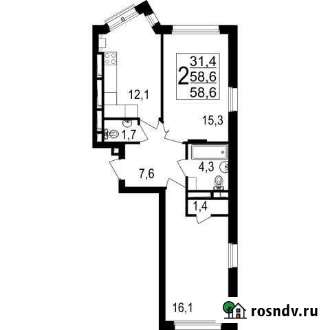 2-комнатная квартира, 58 м², 2/5 эт. на продажу в Химках Химки - изображение 1