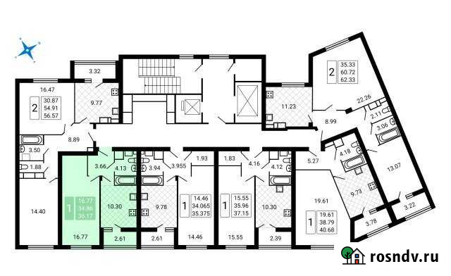 1-комнатная квартира, 36 м², 12/17 эт. на продажу в Домодедово Домодедово - изображение 1